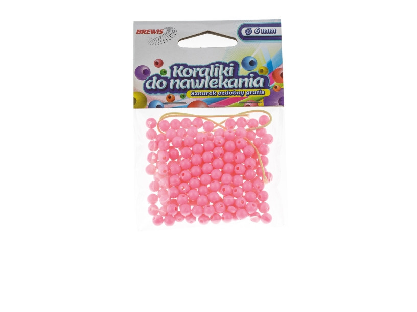 Koraliki do nawlekania 6mm K6-5 Brewis różowy